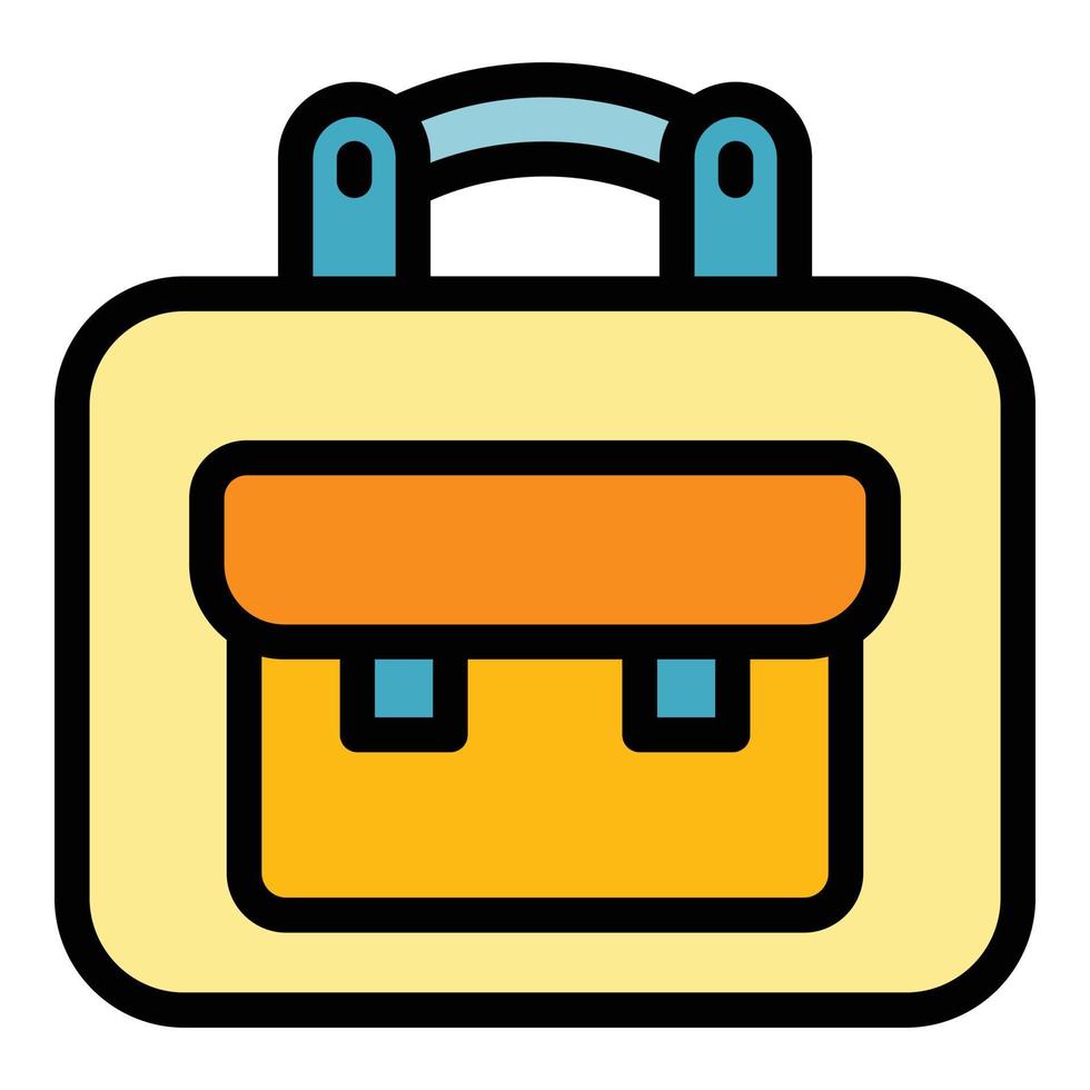 Briefcase icon color outline vector