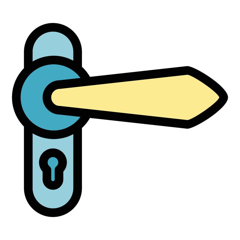 Stylish door handle icon color outline vector