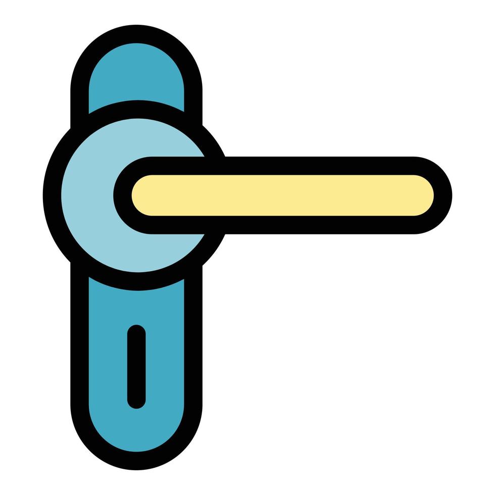 Closed door handle icon color outline vector