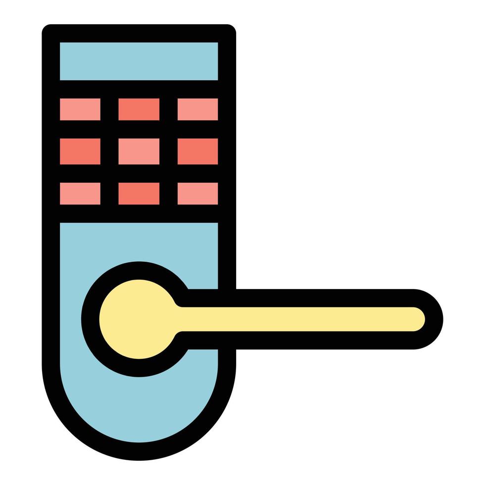 Security door handle icon color outline vector