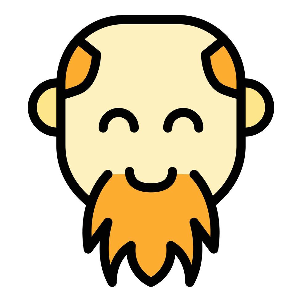 Smiling bearded man icon color outline vector