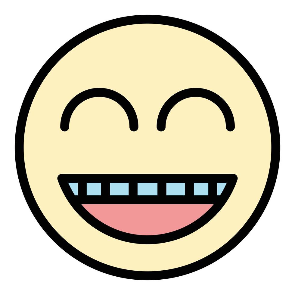 Funny emoji icon color outline vector
