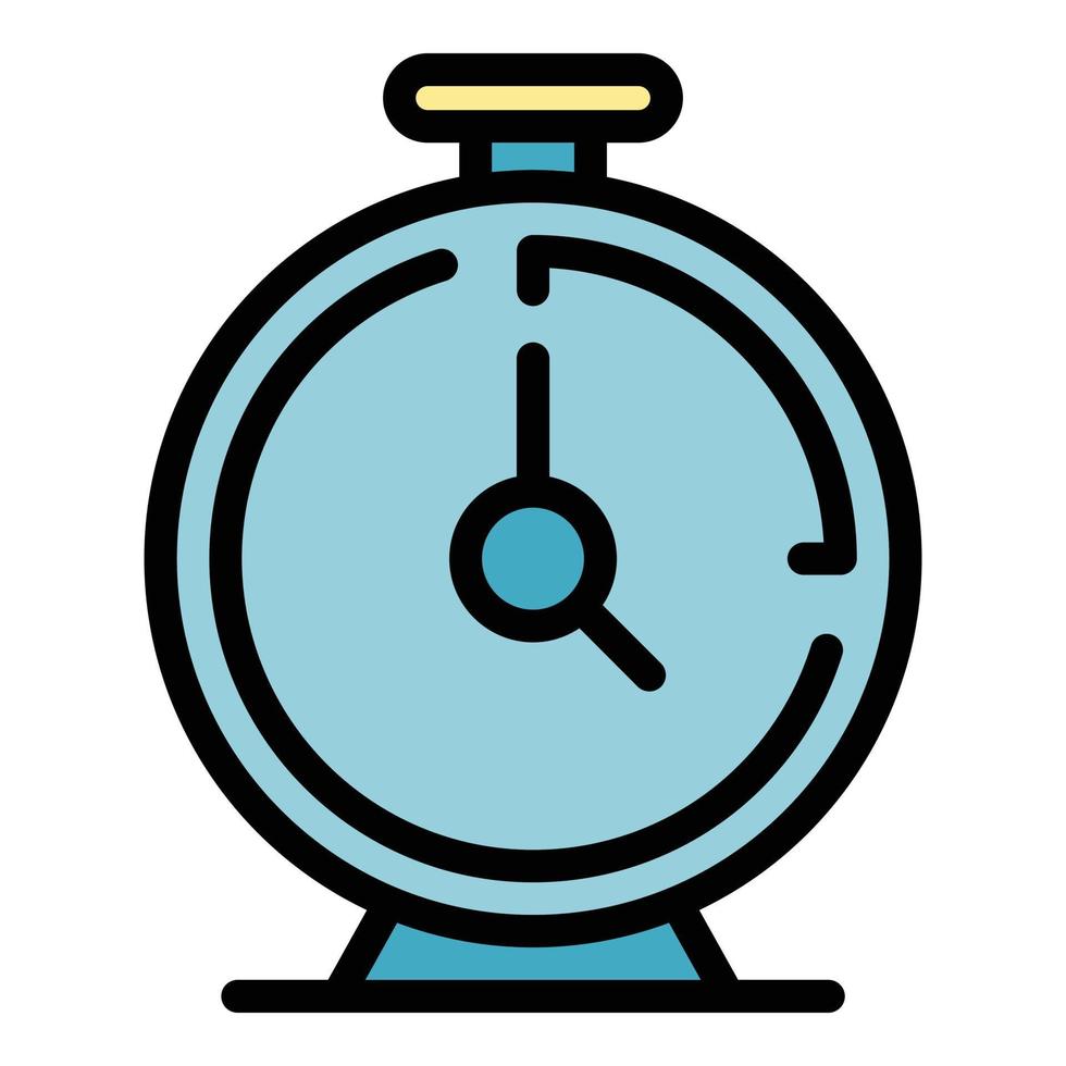 Kitchen clock icon color outline vector