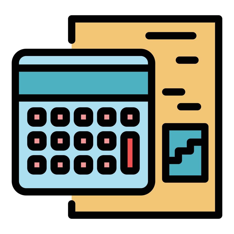 Expertise in calculations icon color outline vector