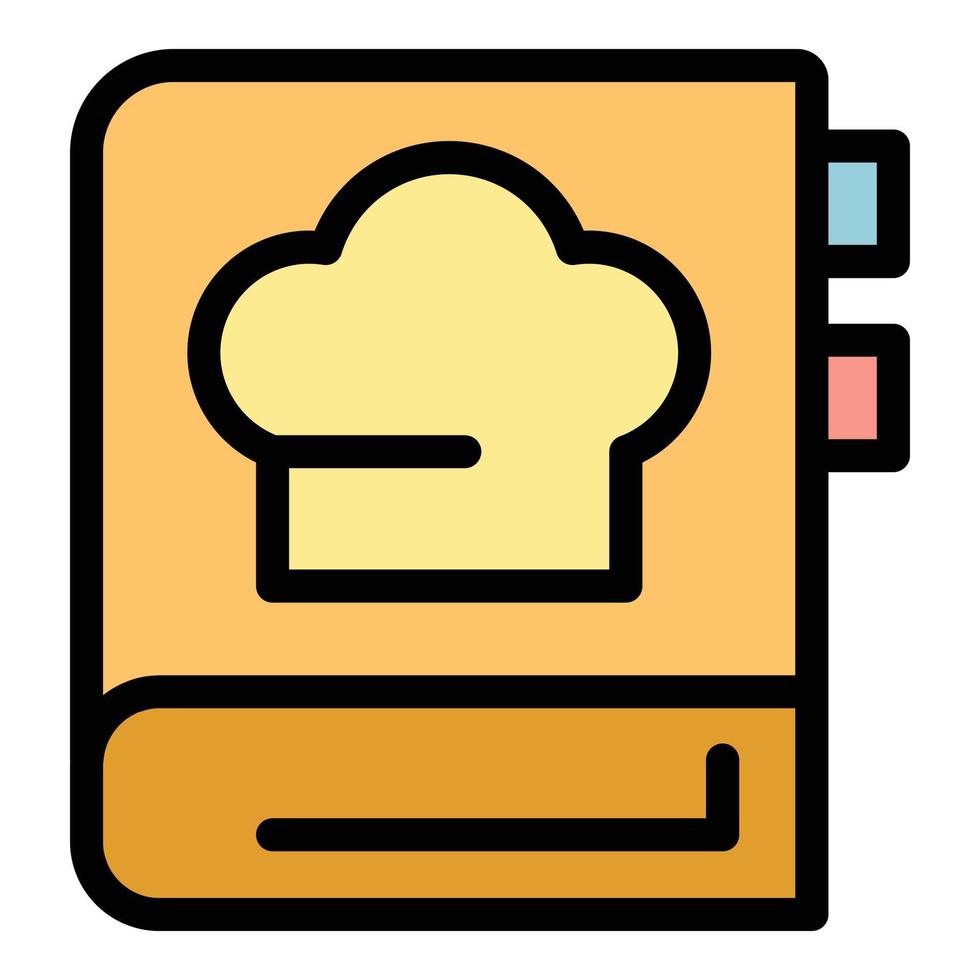 Cook book icon color outline vector