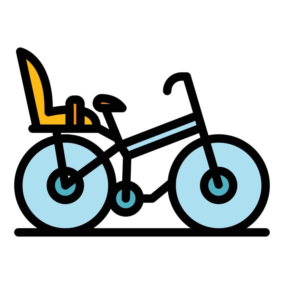 vector de contorno de color de icono de bicicleta para niños