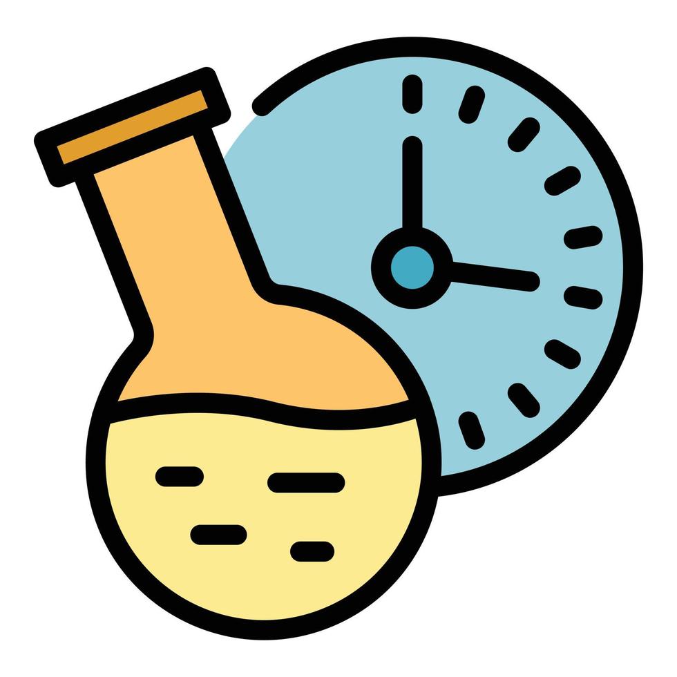 Chemical flask lesson icon color outline vector