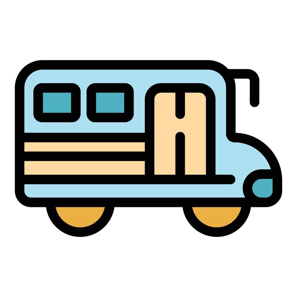 School bus icon color outline vector