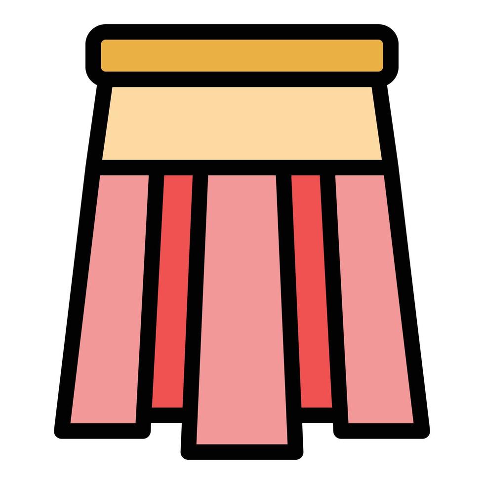 Girl uniform skirt icon color outline vector
