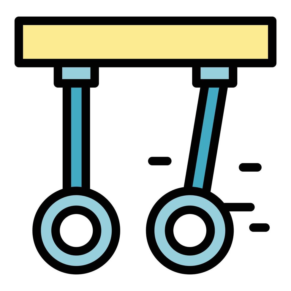 Gymnastic rings icon color outline vector