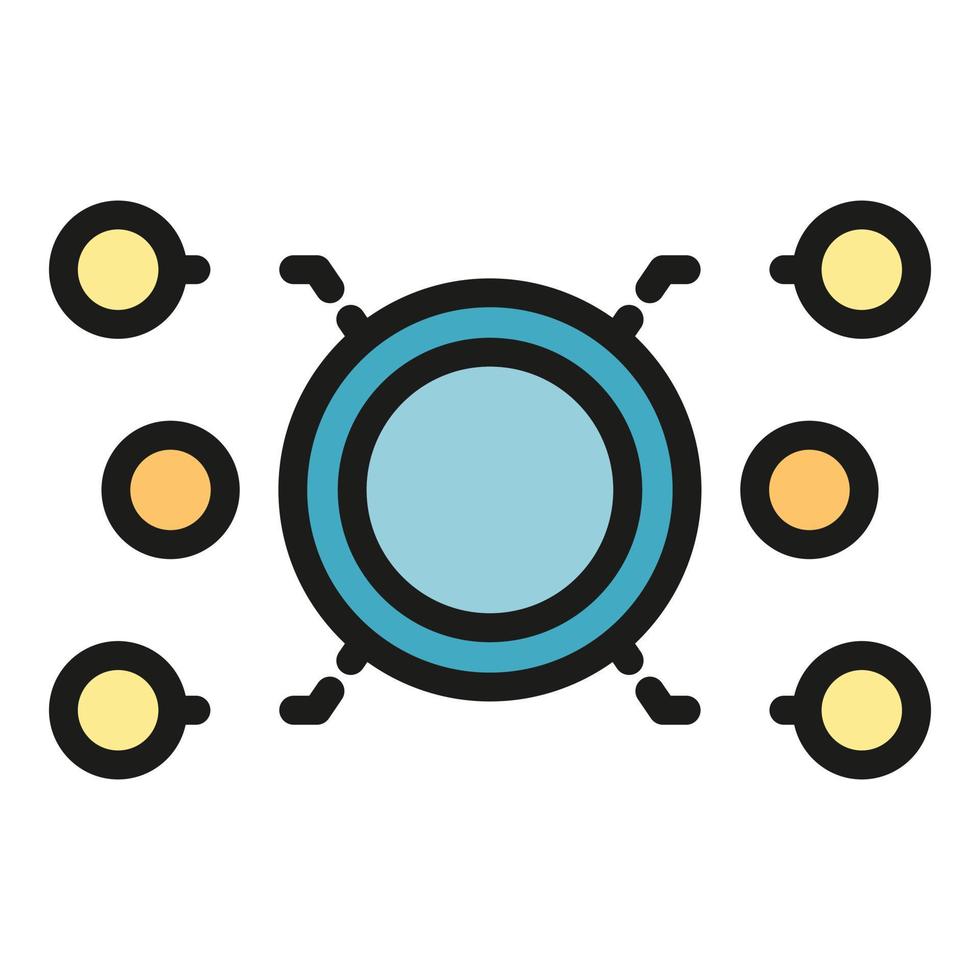 Project hierarchy icon color outline vector