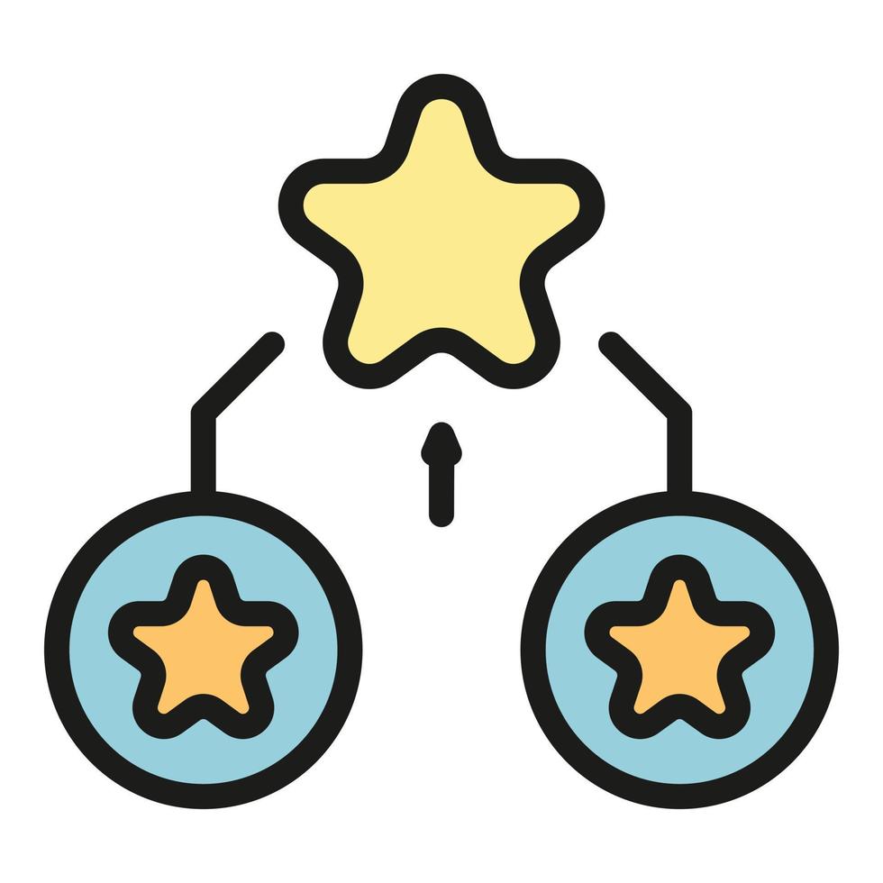 Business hierarchy icon color outline vector