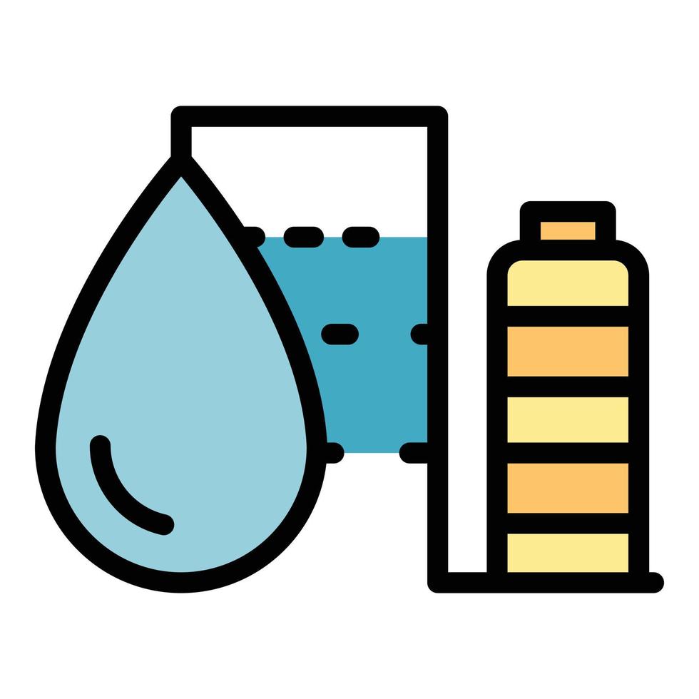 vector de esquema de color de icono de energía hidroeléctrica de agua