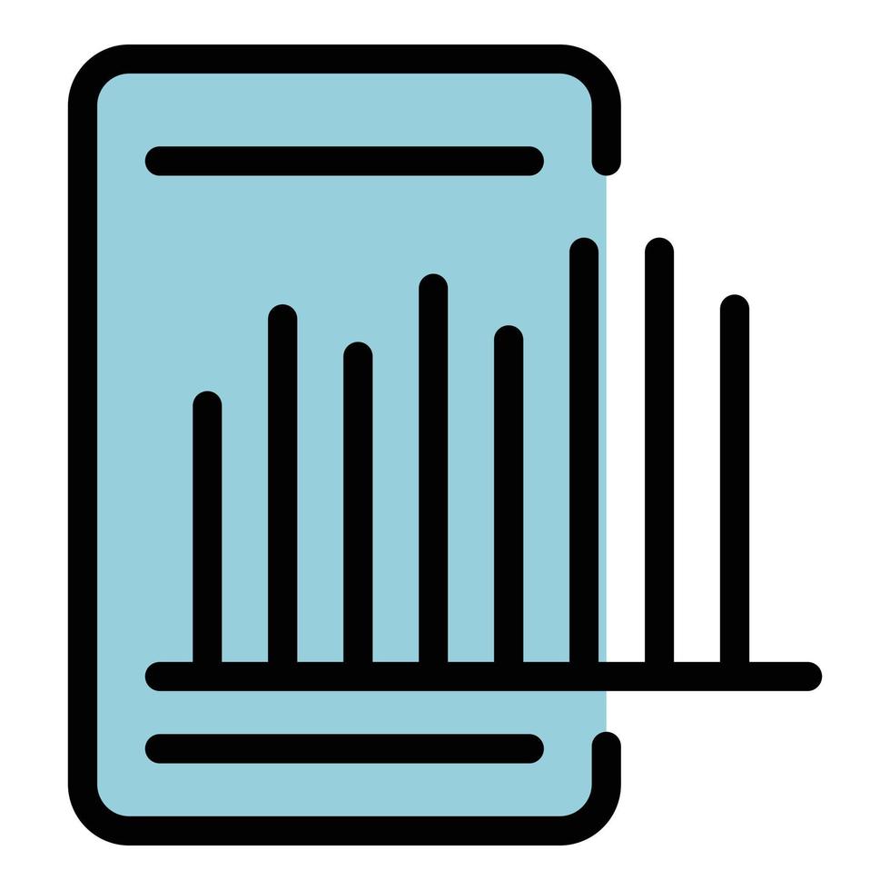 Online chart icon color outline vector