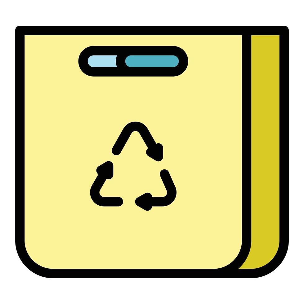 vector de contorno de color de icono de paquete de reutilización