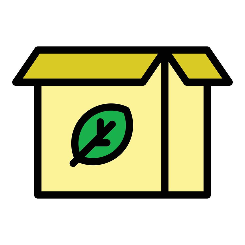 vector de contorno de color de icono de caja ecológica