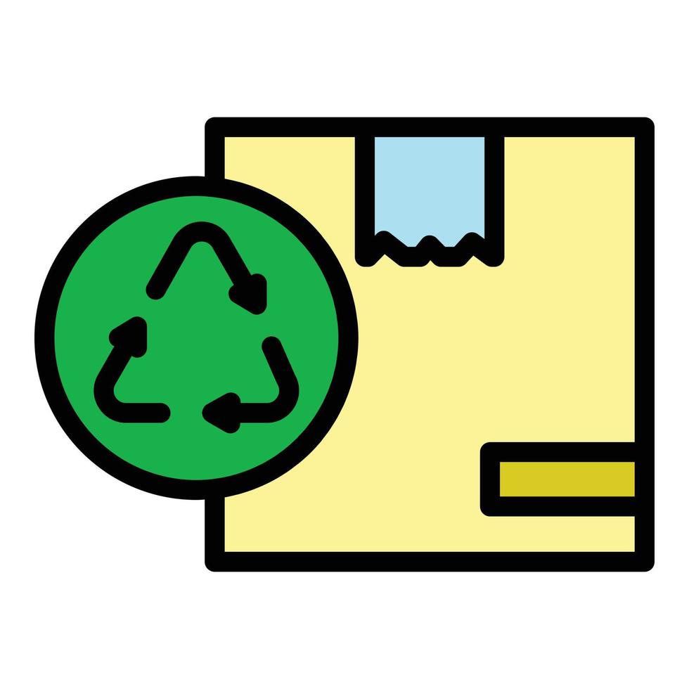 Eco box icon color outline vector