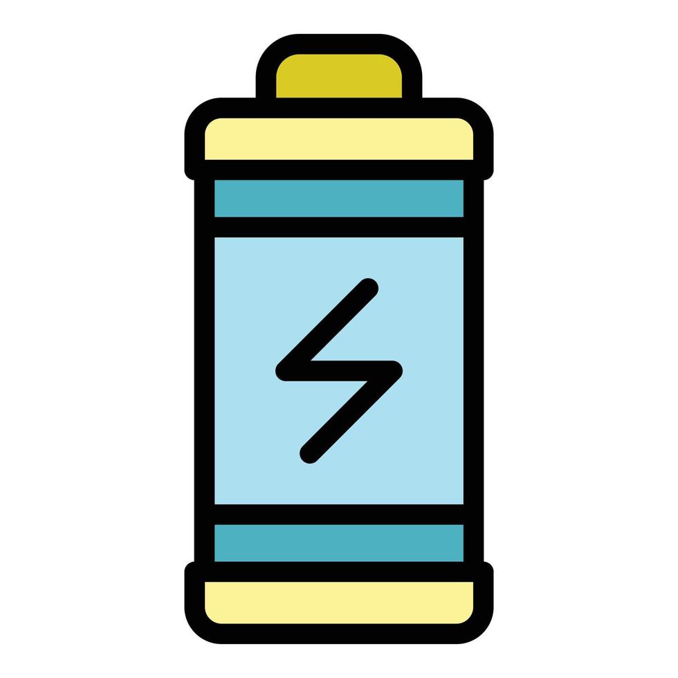 Eco friendly battery icon color outline vector