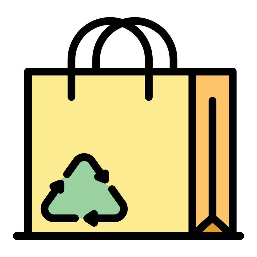 Recyclable pack icon color outline vector