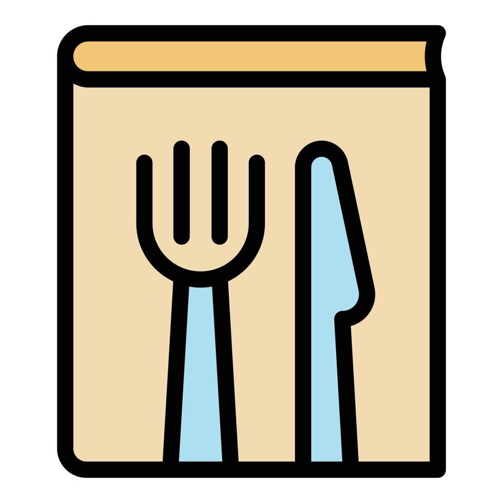 Restaurant cutlery icon color outline vector