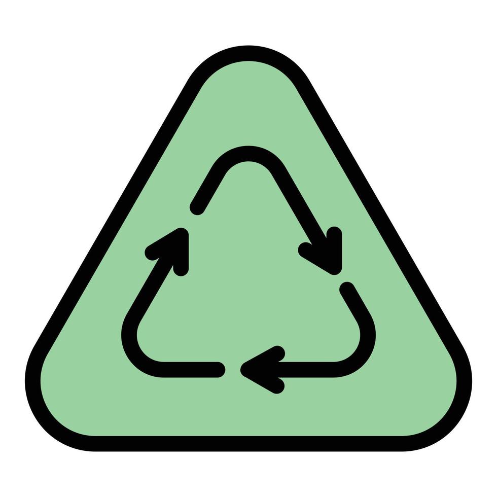 Eco triangle icon color outline vector