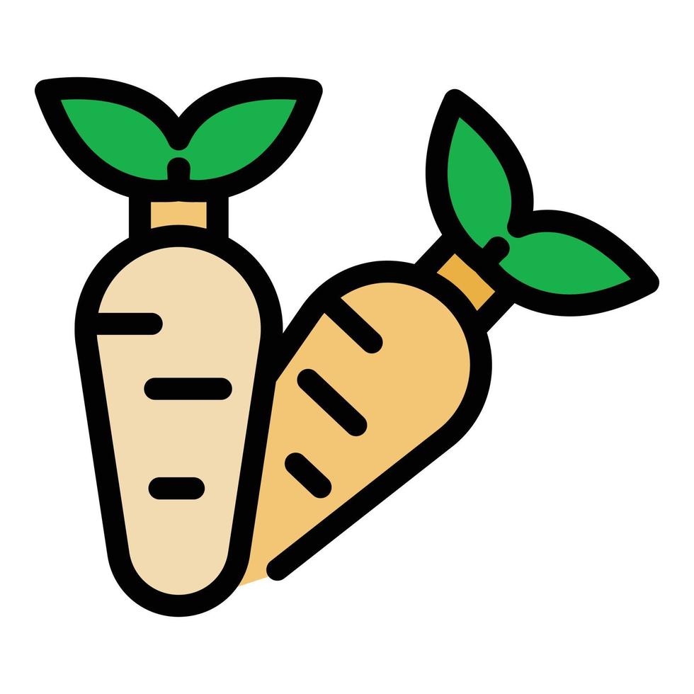 Organic carrots icon color outline vector