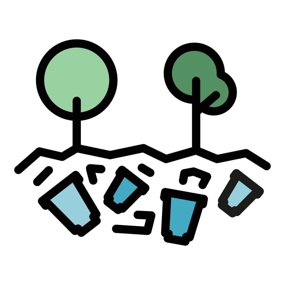 Nature trash plastic icon color outline vector