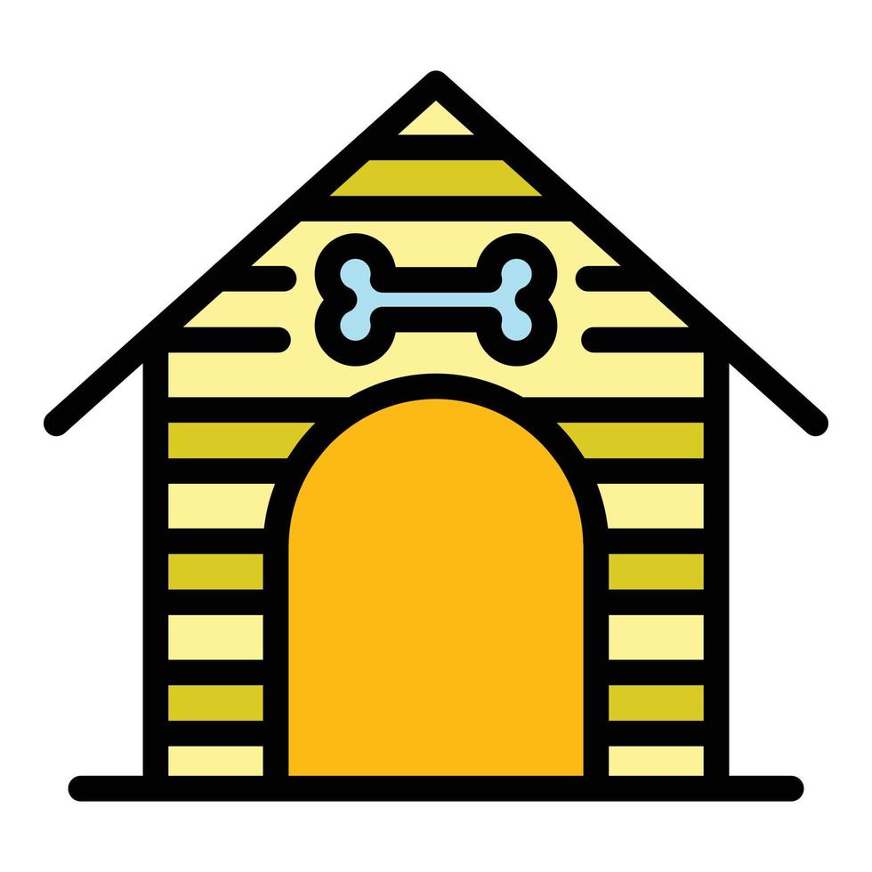 Dog house icon color outline vector