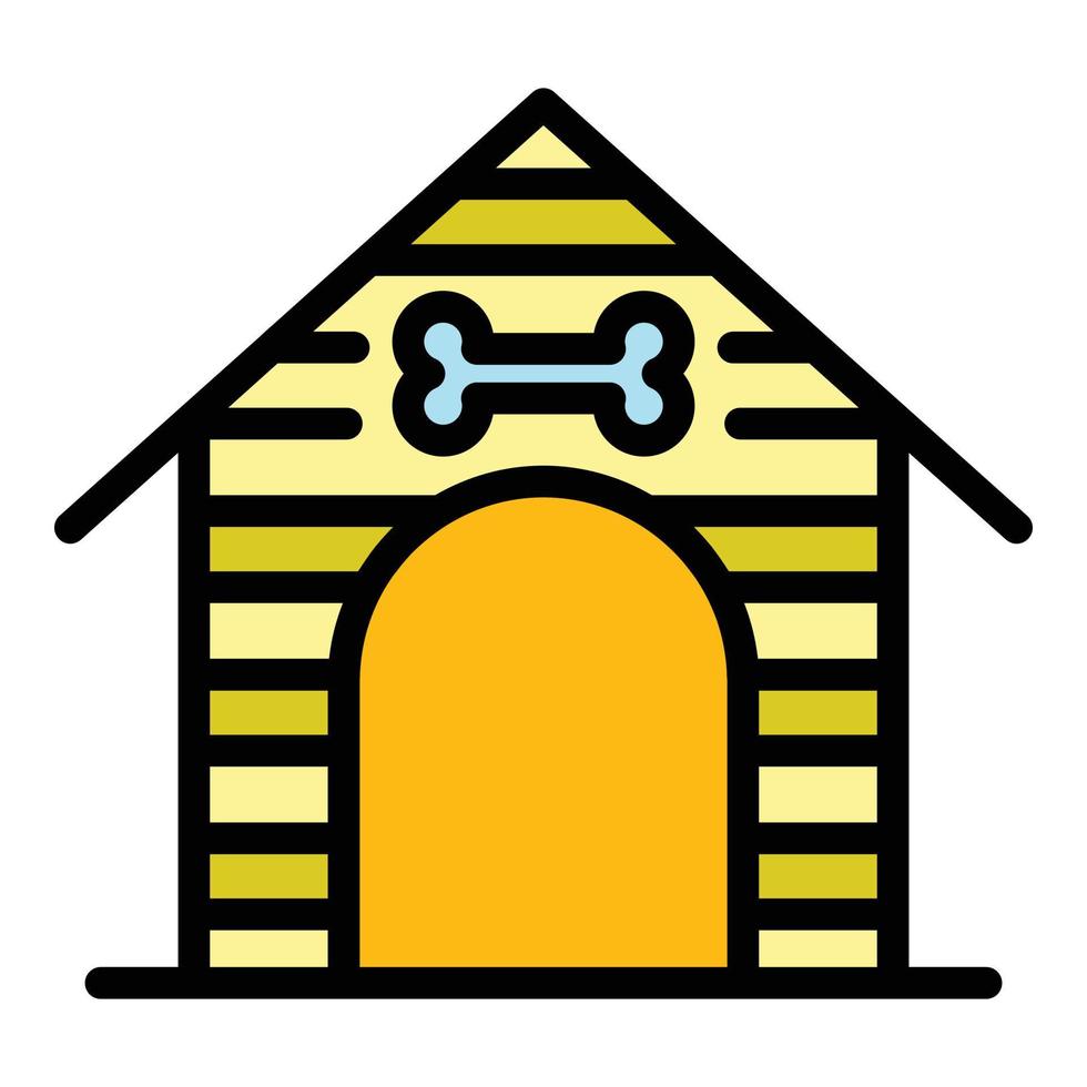 Dog house icon color outline vector