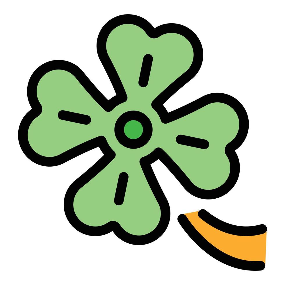 Clover floral icon color outline vector