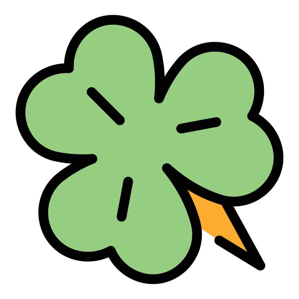 Clover four icon color outline vector