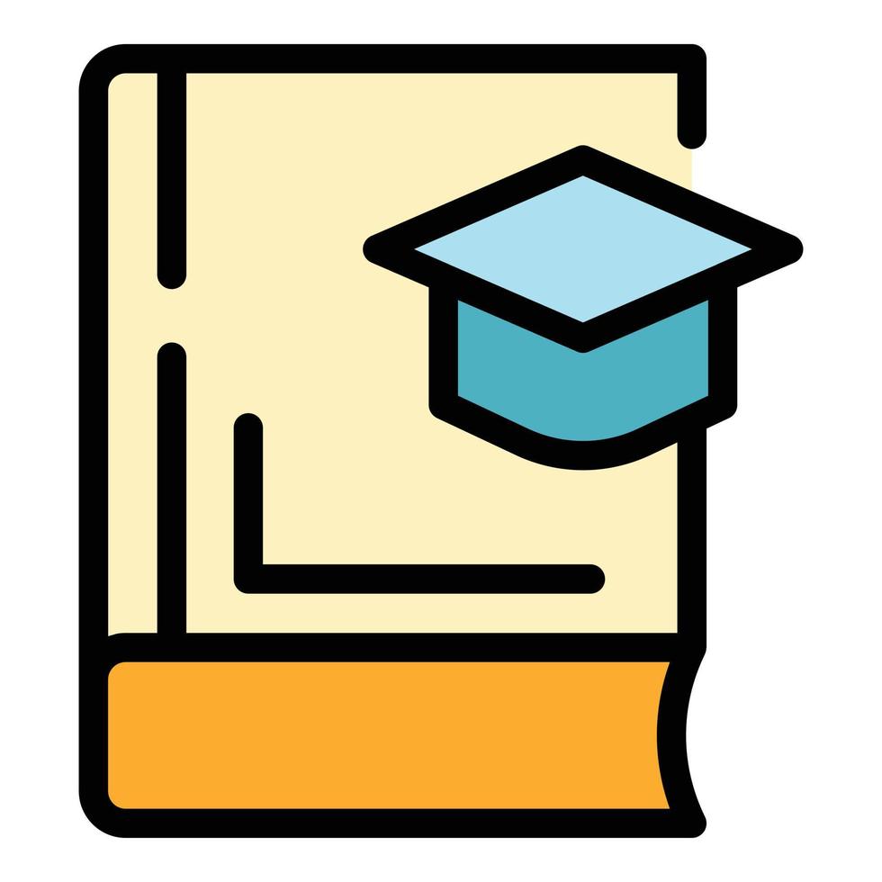 Book degree icon color outline vector