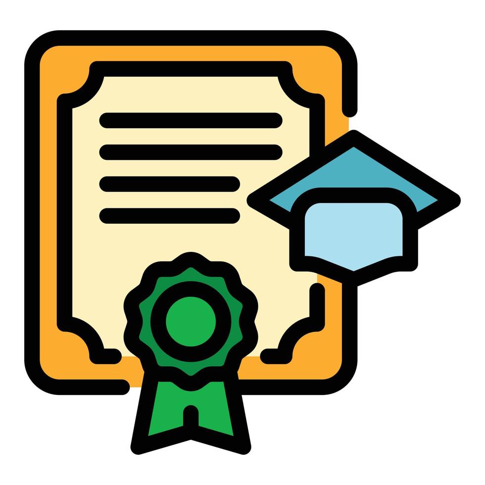 High Degree Diploma Icon Color Outline Vector 19190081 Vector Art At 
