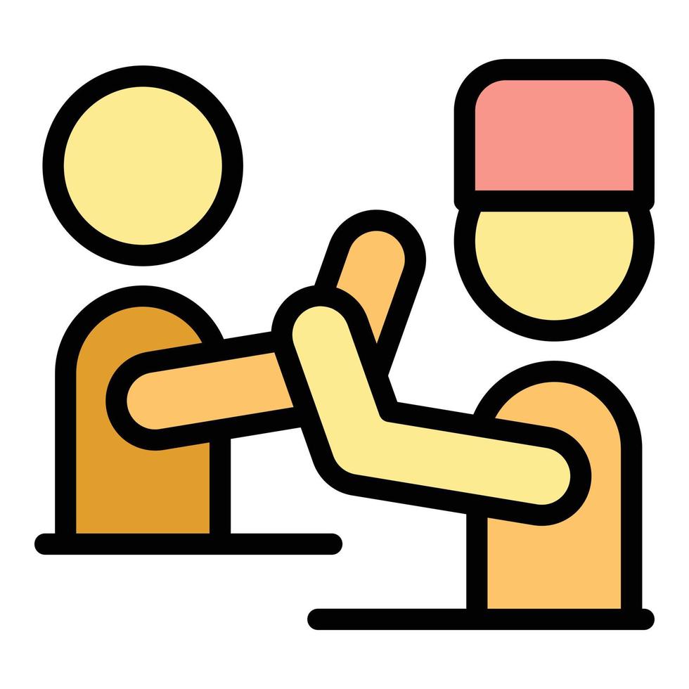 Physical rehabilitation doctor icon color outline vector