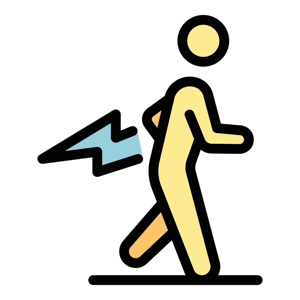 vector de contorno de color de icono de hombre corriendo