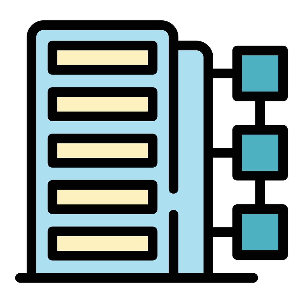 Customer database infrastructure icon color outline vector