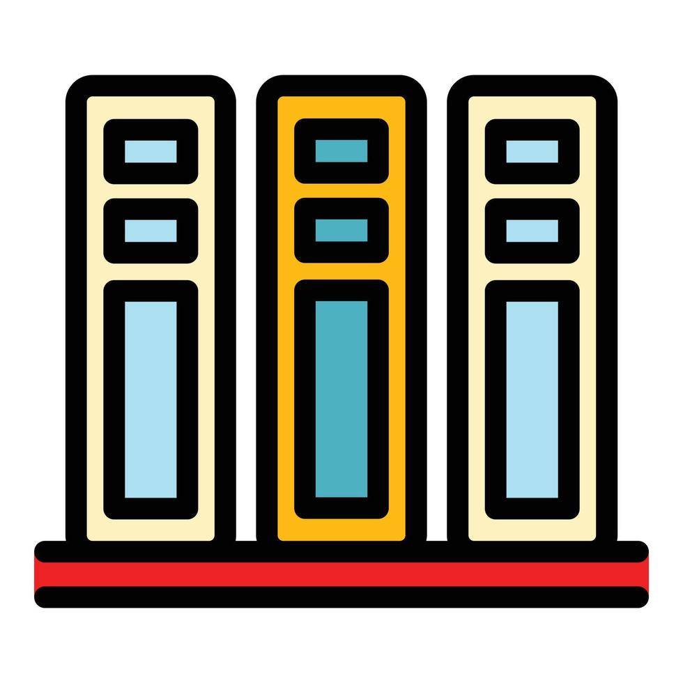 Customer data server stack icon color outline vector