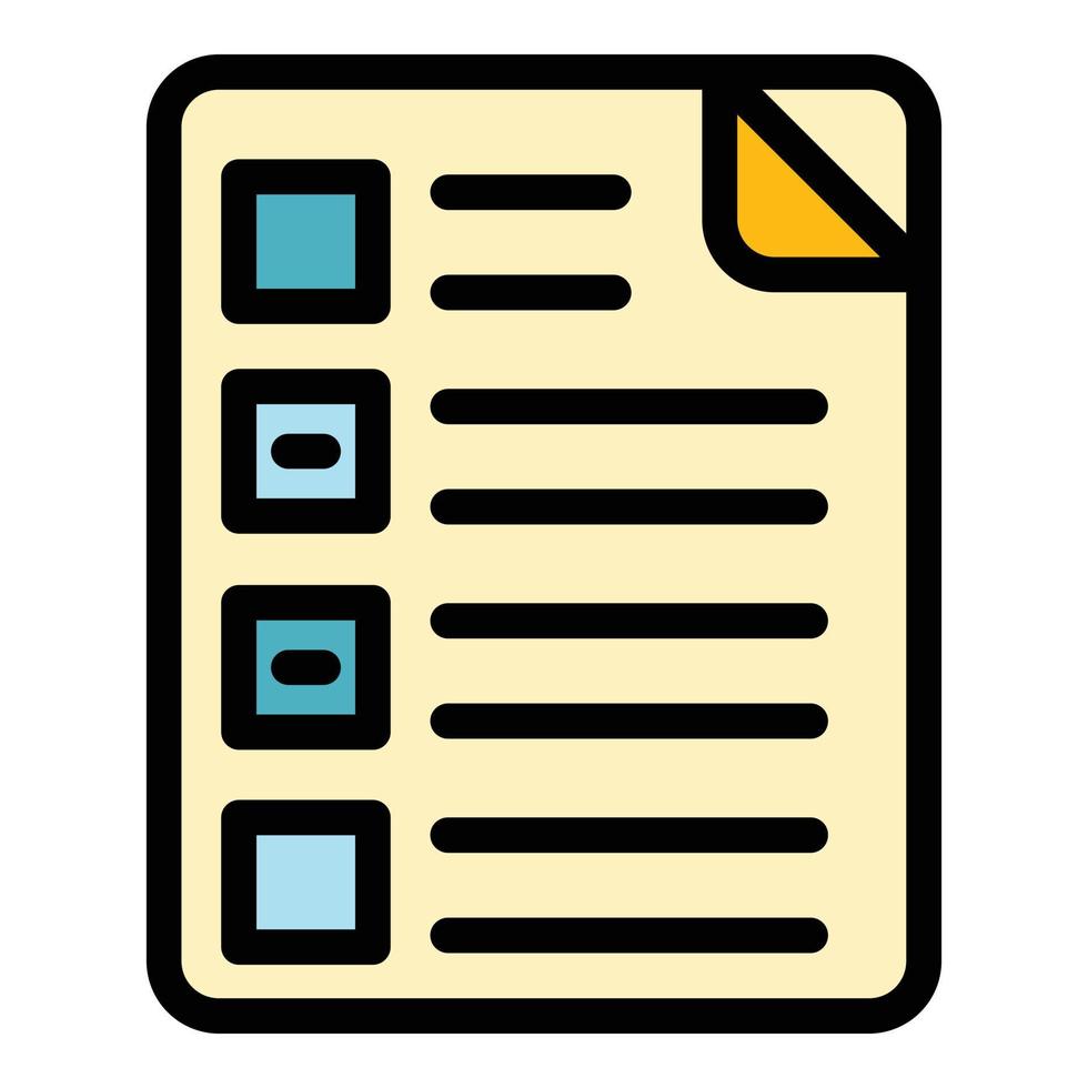 To do list icon color outline vector