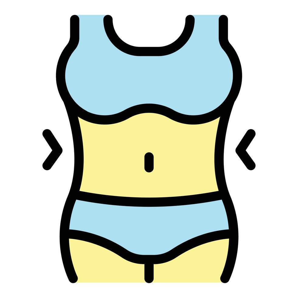 Woman slimming icon color outline vector