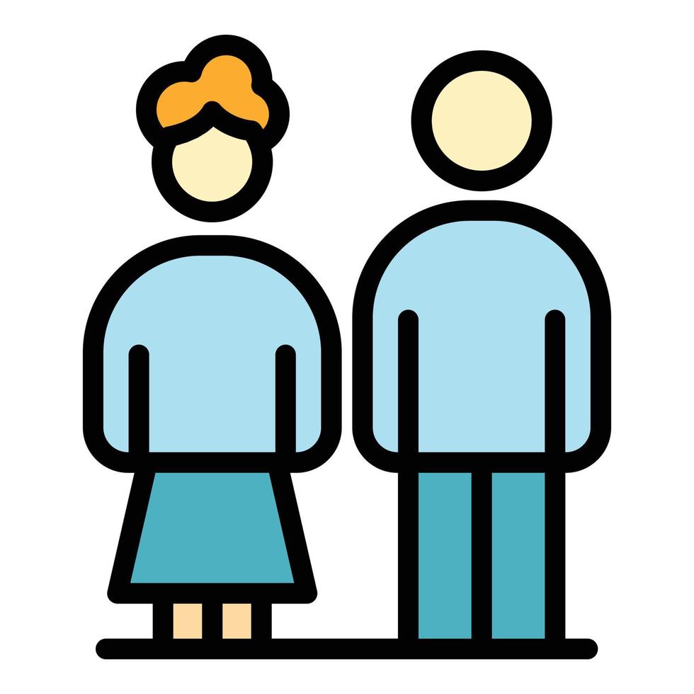 Grandparents icon color outline vector