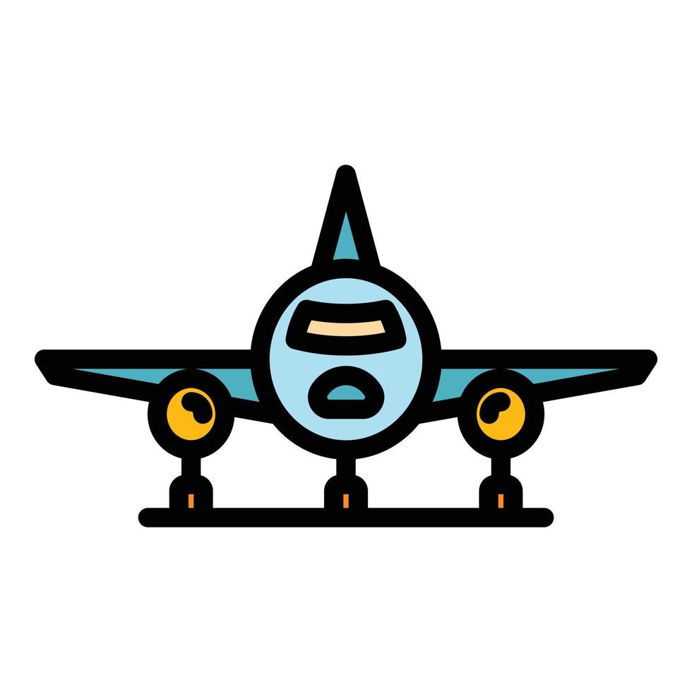 vector de contorno de color de icono de avión