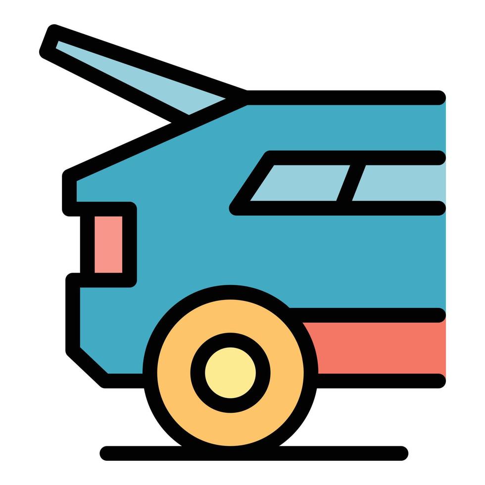 vector de contorno de color de icono de coche de arranque