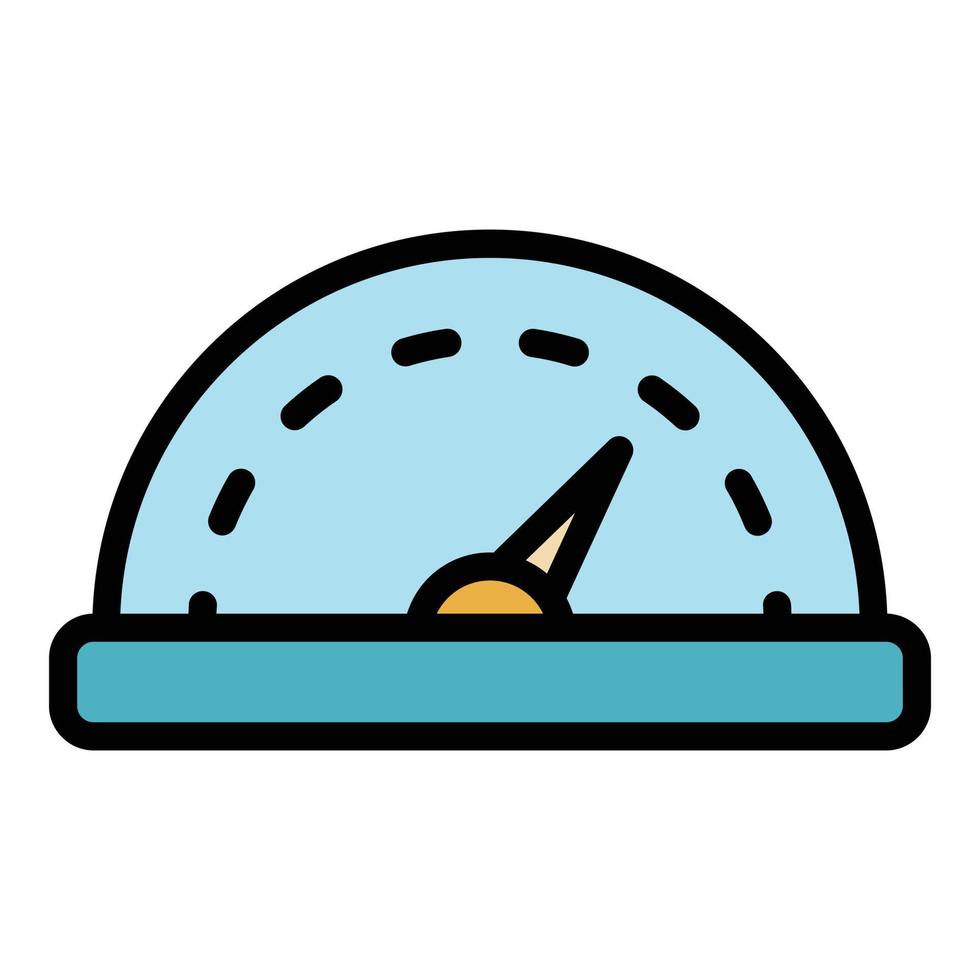 Kilometer car dashboard icon color outline vector