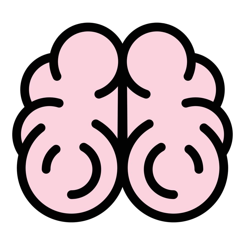 Brain organ icon color outline vector