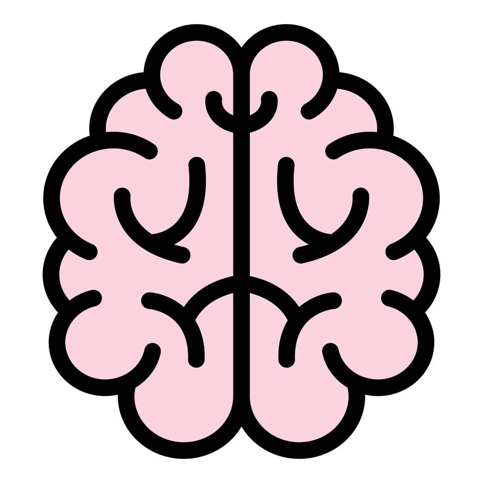 Brain circuit icon color outline vector