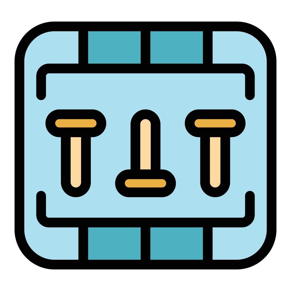 Breaker box icon color outline vector
