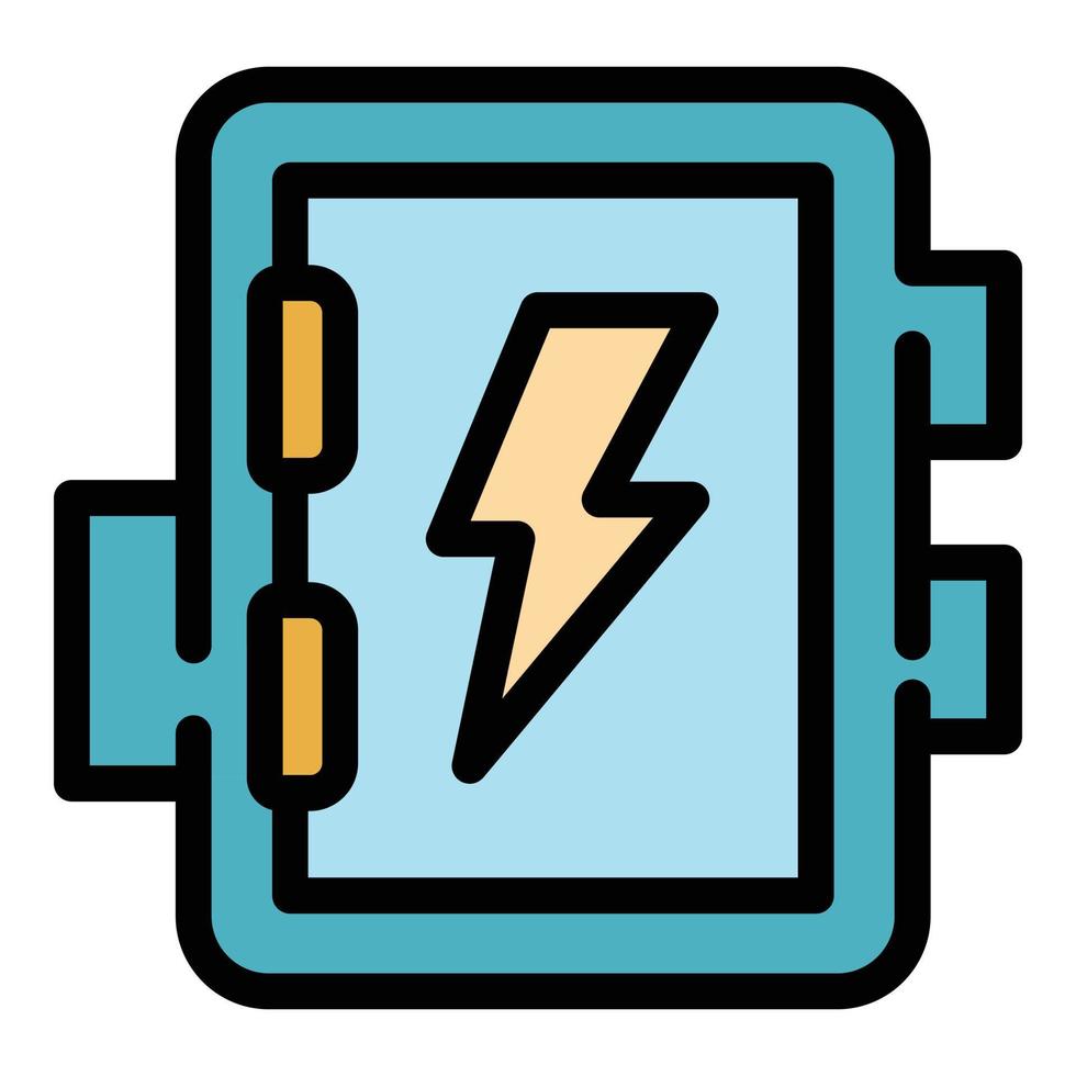 Electric junction box icon color outline vector