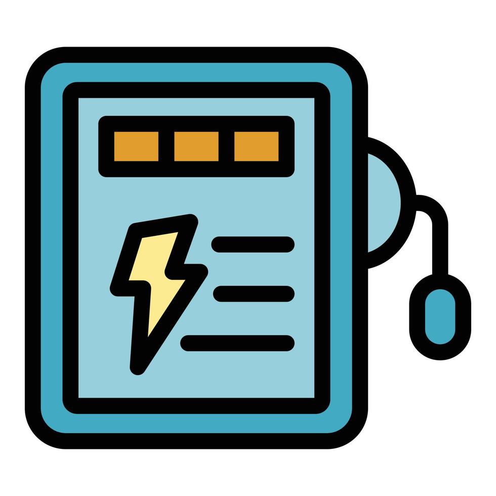 Electric terminal box icon color outline vector