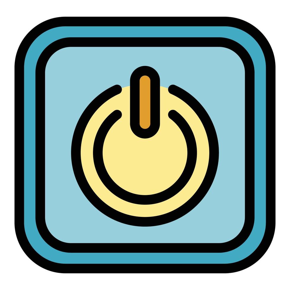 Power energy button icon color outline vector