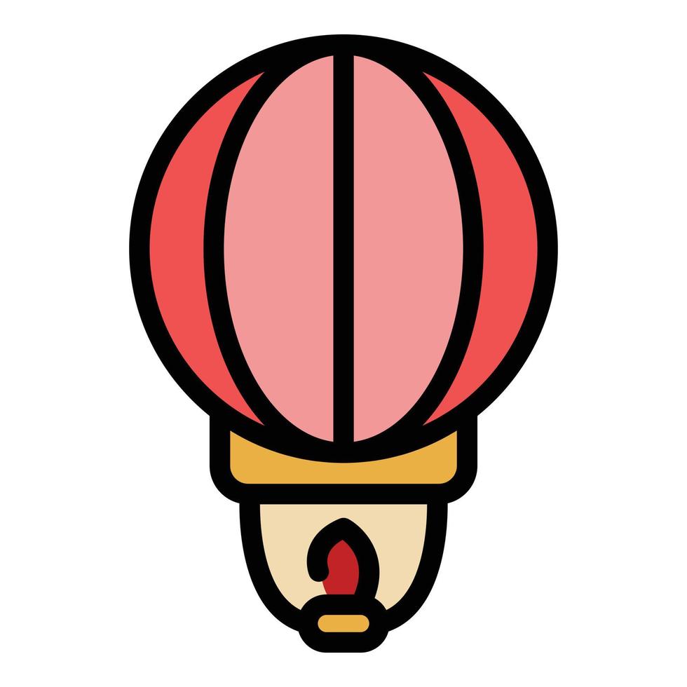 Fire floating lantern icon color outline vector